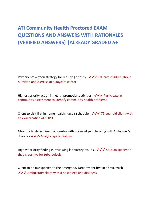 ATI Community Health Proctored EXAM QUESTIONS AND ANSWERS WITH RATIONALES.pdf