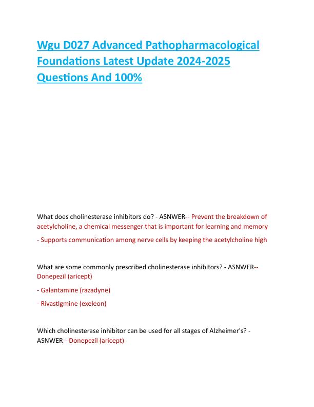 Wgu D027 Advanced Pathopharmacological Foundations Latest Update 2024.pdf