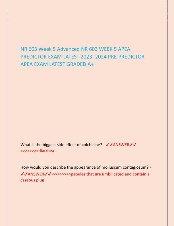 NR 603 Week 5 Advanced NR 603 WEEK 5 APEA PREDICTOR EXAM LATEST 2023.pdf