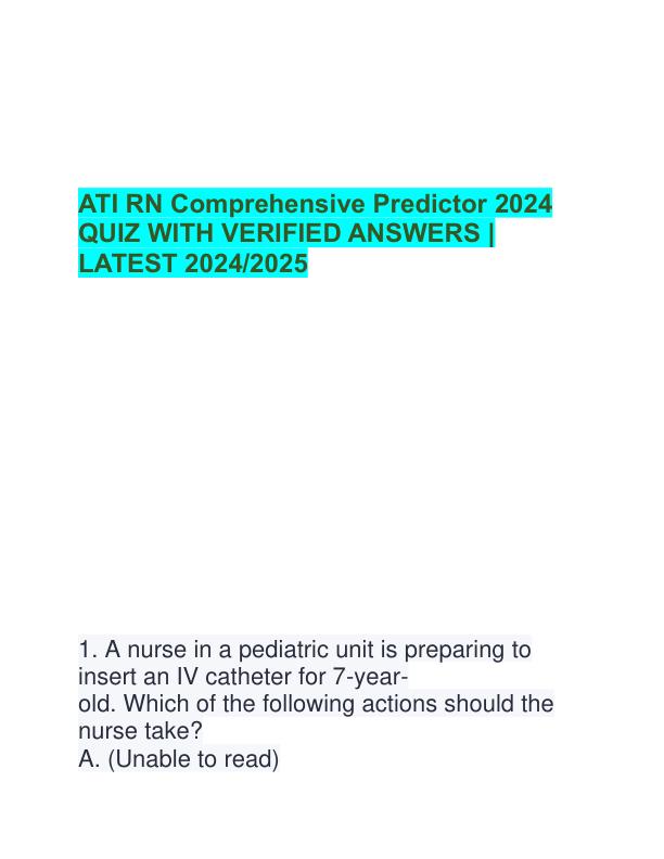 ATI RN Comprehensive Predictor 2024 QUIZ WITH VERIFIED ANSWERS.pdf