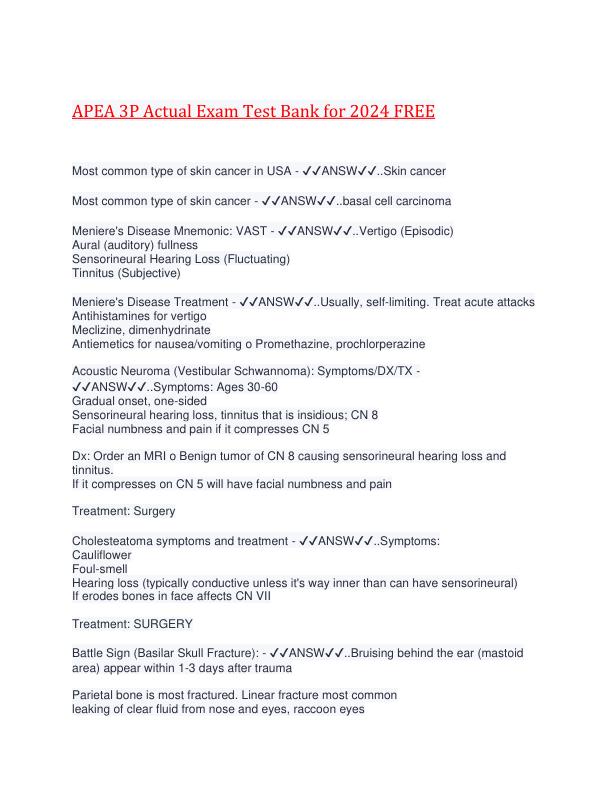 APEA 3P Actual Exam Test Bank for 2024 FREE.pdf