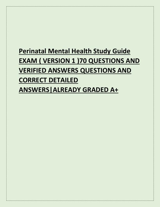 Perinatal Mental Health Study Guide EXAM.pdf