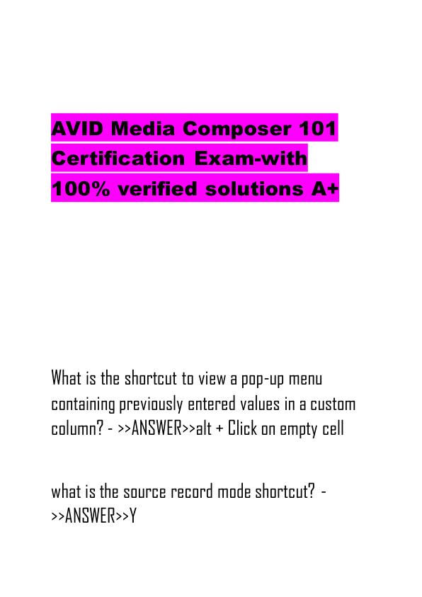 AVID Media Composer 101 Certification Exam.pdf