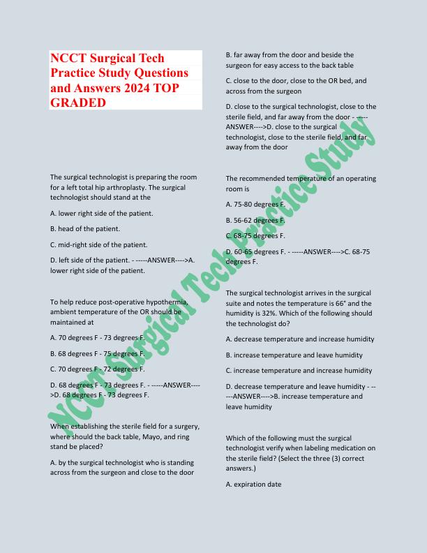 NCCT Surgical Tech Practice Study Questions and Answers 2024 TOP.pdf