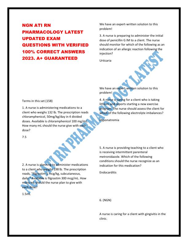 NGN ATI RN PHARMACOLOGY LATEST UPDATED EXAM QUESTIONS WITH VERIFIED 100.pdf