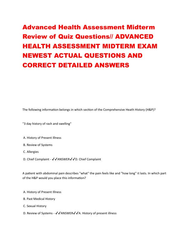 Advanced Health Assessment Midterm Review of Quiz Questions.pdf