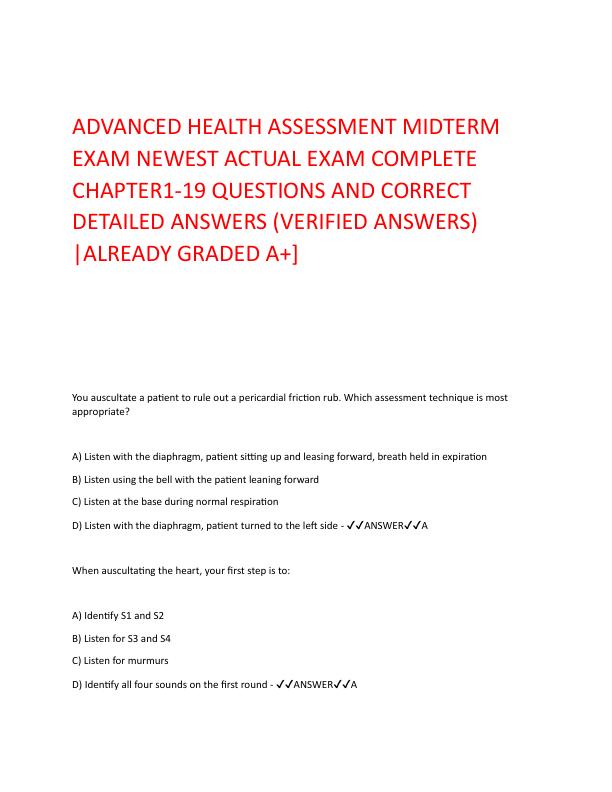 ADVANCED HEALTH ASSESSMENT MIDTERM EXAM NEWEST ACTUAL EXAM COMPLETE CHAPTER1.pdf