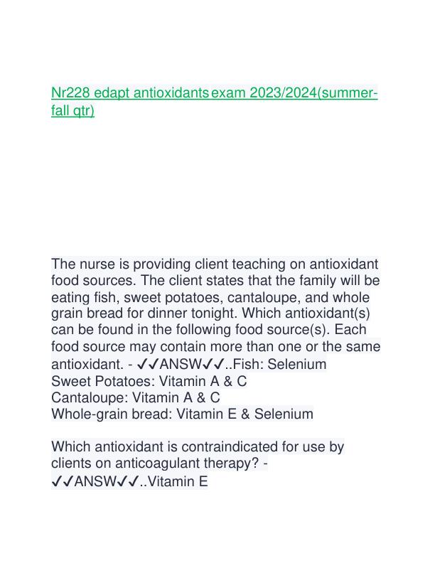 Nr228 edapt antioxidants exam 2023.pdf