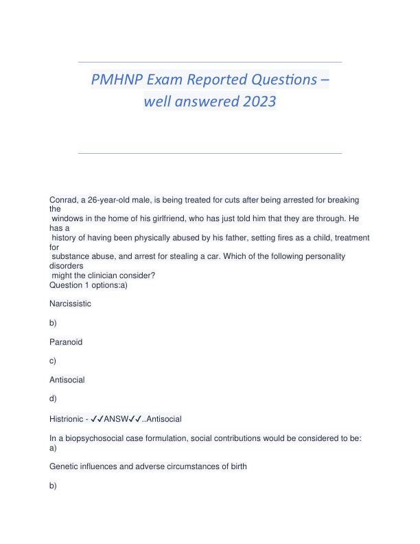 PMHNP Exam Reported QuestionsC.pdf