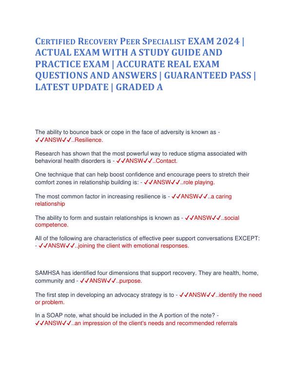 Certified Recovery Peer Specialist EXAM 2024.pdf