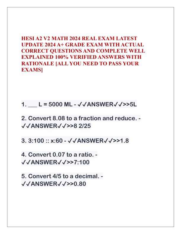 HESI A2 V2 MATH 2024 REAL EXAM LATEST UPDATE 2024 A.pdf