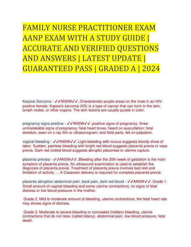 FAMILY NURSE PRACTITIONER EXAM AANP EXAM WITH A STUDY GUIDE.pdf