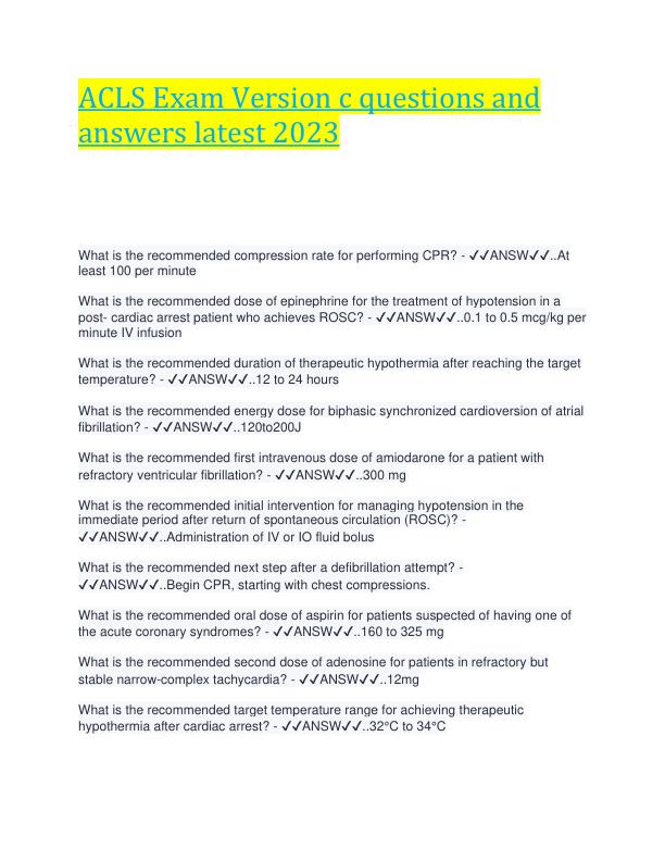 ACLS Exam Version c questions and answers latest 2023.pdf