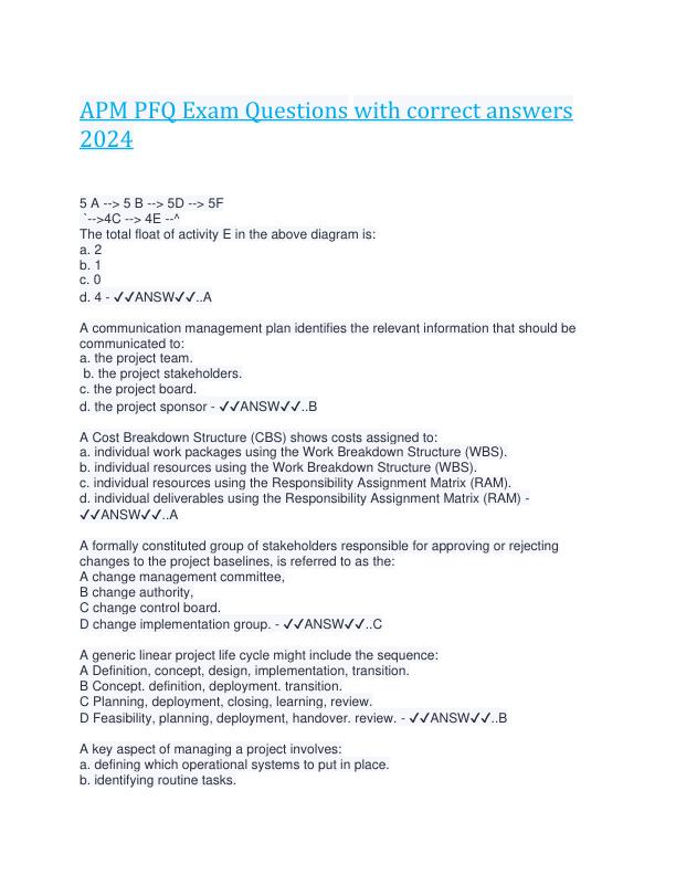 APM PFQ Exam Questions with correct answers 2024.pdf