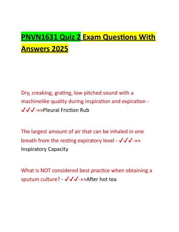 PNVN1631 Quiz 2 Exam Questions With Answers 2025.pdf