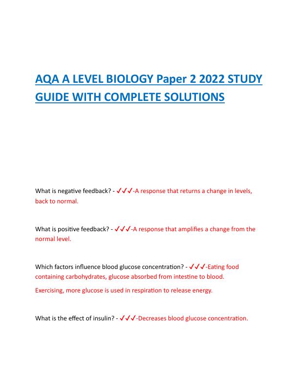 AQA A LEVEL BIOLOGY Paper 2 2022 STUDY GUIDE WITH COMPLETE SOLUTIONS.pdf