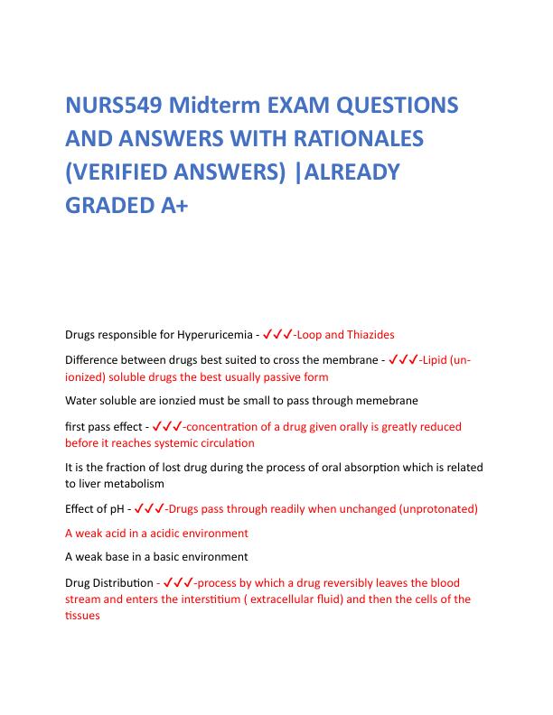 NURS549 Midterm EXAM QUESTIONS AND ANSWERS WITH RATIONALES.pdf