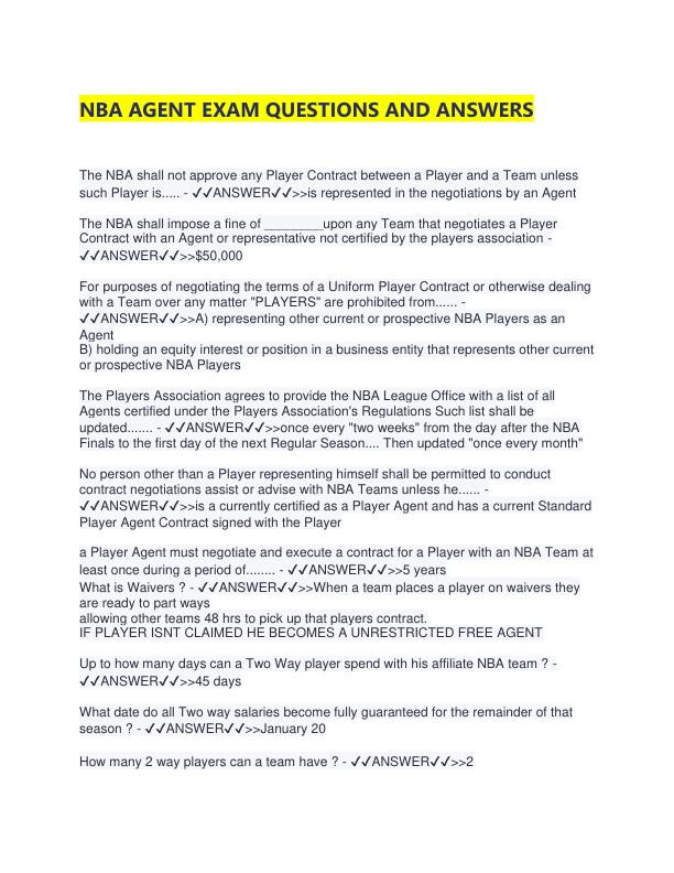 NBA AGENT EXAM QUESTIONS AND ANSWERS.pdf