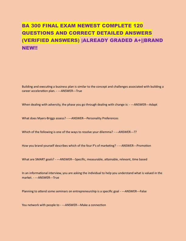 BA 300 FINAL EXAM NEWEST COMPLETE 120 QUESTIONS AND CORRECT DETAILED ANSWERS.pdf