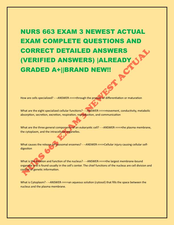 NURS 663 EXAM 3 NEWEST ACTUAL EXAM COMPLETE QUESTIONS AND CORRECT DETAILED.pdf