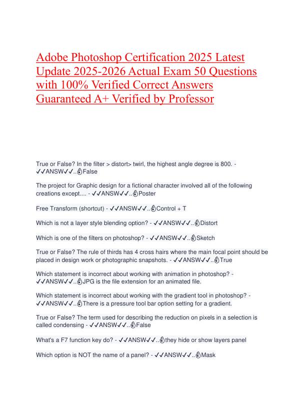 Adobe Photoshop Certification 2025 Latest Update 2025.pdf